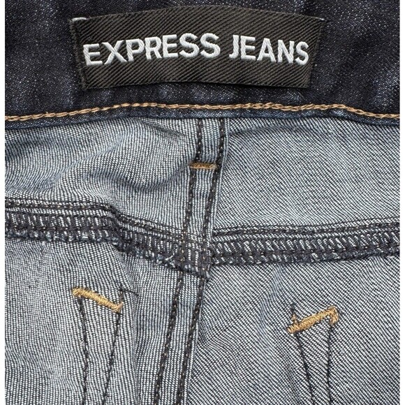 Express Jeans Womens 6 Slim Leg Dark Blue Denim Measures 30 x 31 - Picture 3 of 9